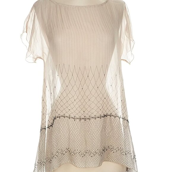 4 Love & Liberty Size S Short sleeve silk top - Picture 1 of 4